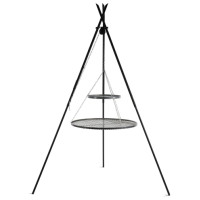 Kolmijalka TIPI 210 cm kahdella grilliritilällä