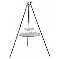 Kolmijalka 180 cm kahdella grilliritilällä ⌀ 70 cm + ⌀ 40 cm Cook King