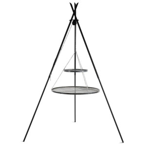 Kolmijalka TIPI 210 cm kahdella grilliritilällä