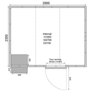 Kylmähuone + kylmäkone Tefcold CR2923C