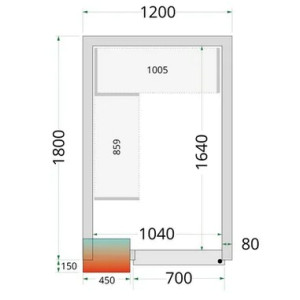 Kylmähuone + kylmäkone Tefcold CRPF1218