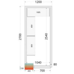 Kylmähuone + kylmäkone Tefcold CRPF1227