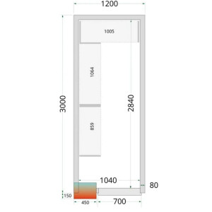 Kylmähuone + kylmäkone Tefcold CRPF1230