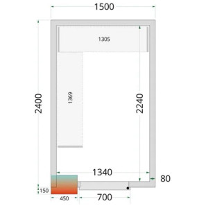Kylmähuone + kylmäkone Tefcold CRPF1524