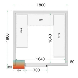 Kylmähuone + kylmäkone Tefcold CRPF1818