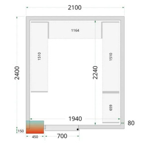 Kylmähuone + kylmäkone Tefcold CRPF2124