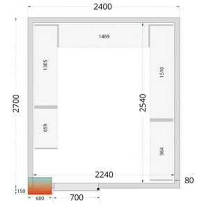 Kylmähuone + kylmäkone Tefcold CRPF2427