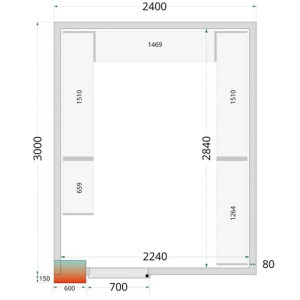 Kylmähuone + kylmäkone Tefcold CRPF2430