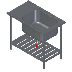 Esipesupöytä INOX 1000WD