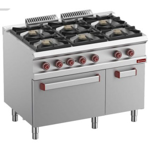 Kaasuliesi + 230V  GN 1/1 kiertoilmauuni + kaappi Diamond G7/4BFEV7-N