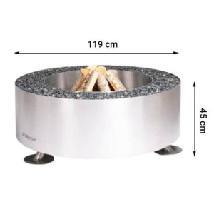 Ulkotulisija GrillSymbol Luna Silver Ø 119 cm