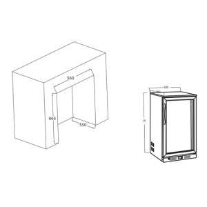 Baarijääkaappi Temptech Frigelux AB108MIR backbar