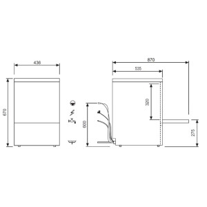Astianpesukone Diamond DC402/6-PS poistopumpulla ja pesuainepumpulla, 400x400 pesukoreille